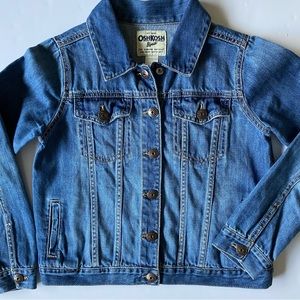 OSHKOSH Jeans Jacket Size 10 Denim Cotton Trucker Boys Girls B’Gosh Blue Snaps